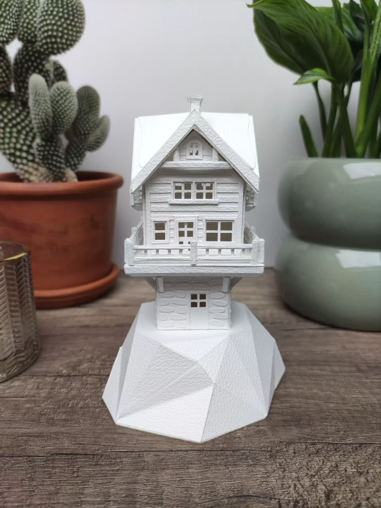 Genèse - Maquette en papier d'un chalet de montagne